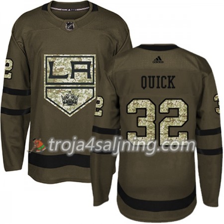 Los Angeles Kings tröja Jonathan Quick 32 Adidas 2017-2018 Camo Grön Authentic - NHL Tröjor Herr